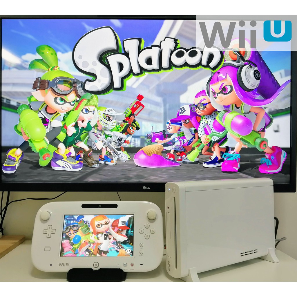 Wii U 主機32gb Gamepad 白色漆彈大作戰同捆含豪華配件組 二手良品 Wiiu主機 蝦皮購物
