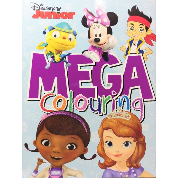 迪士尼著色本 Disney Junior 畫畫本 48頁 MEGA colouring 米妮 小醫師大玩偶 小公主蘇菲亞