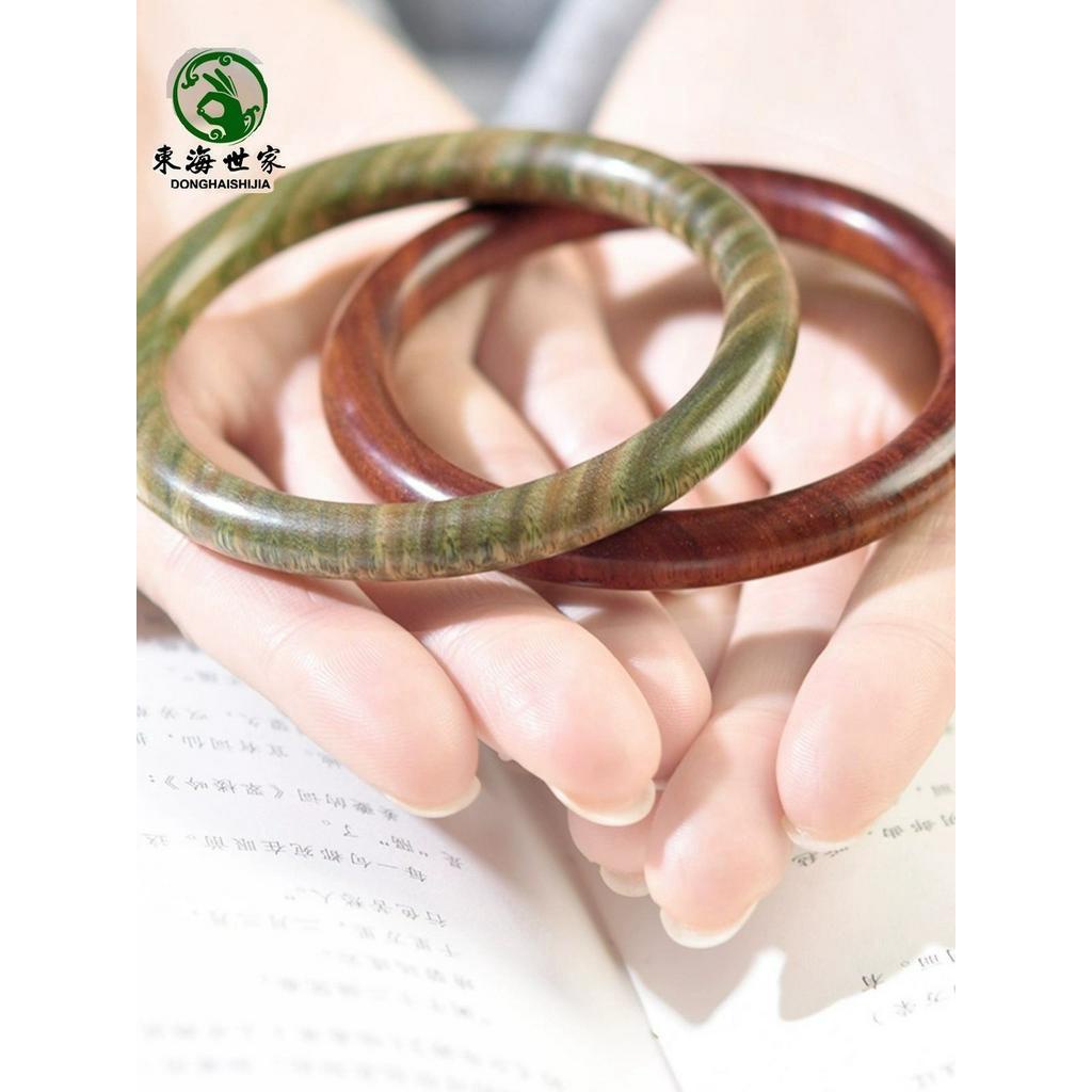 新品熱銷 木手鐲女男檀木檀香木質綠檀紫檀素圈自律鐲子手鍊手串綠檀木手鐲