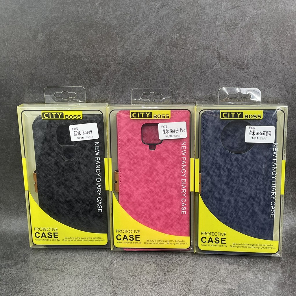 City boss 小米 紅米Note9 Pro 紅米Note9T 5G 手機保護套 側掀皮套 保護套 斜立支架保護殼