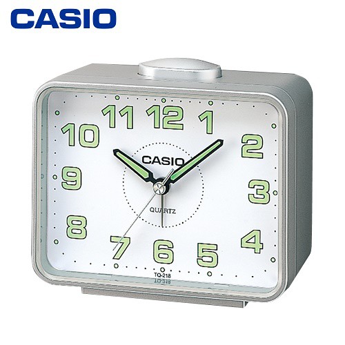 CASIO貪睡鬧鐘/TQ-218-8/桌上型/夜光指針刻度/電子BiBi聲/【第一鐘錶眼鏡】