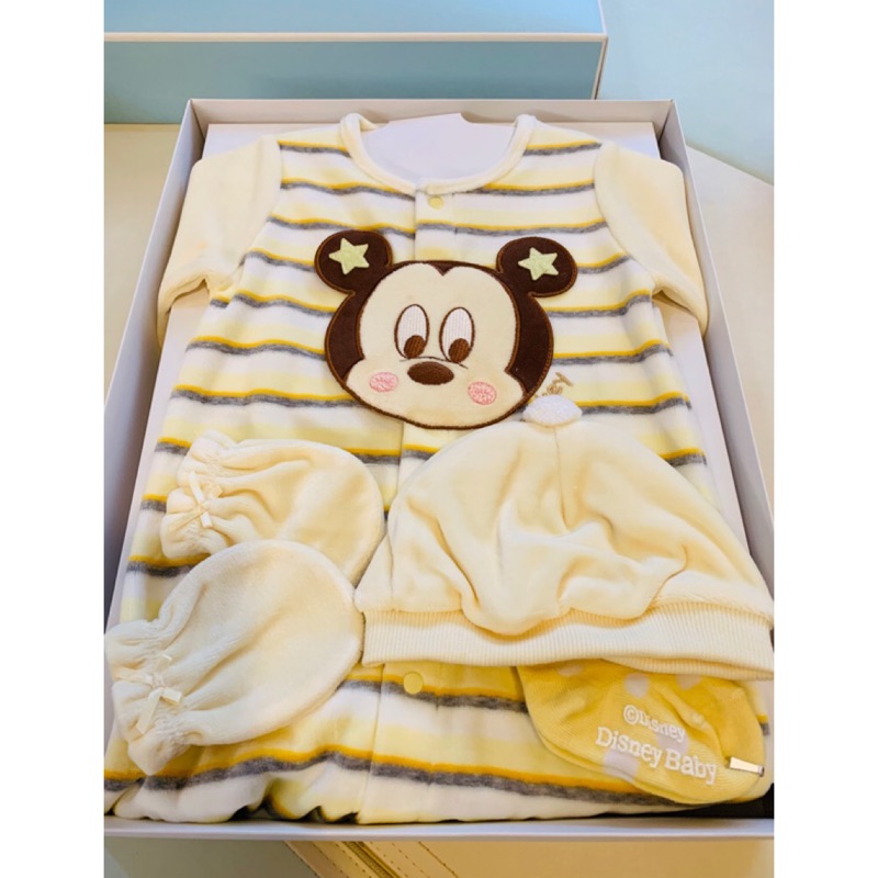 麗嬰房 彌月禮盒 兔裝 連身衣 Disney Mickey 新生兒衣服