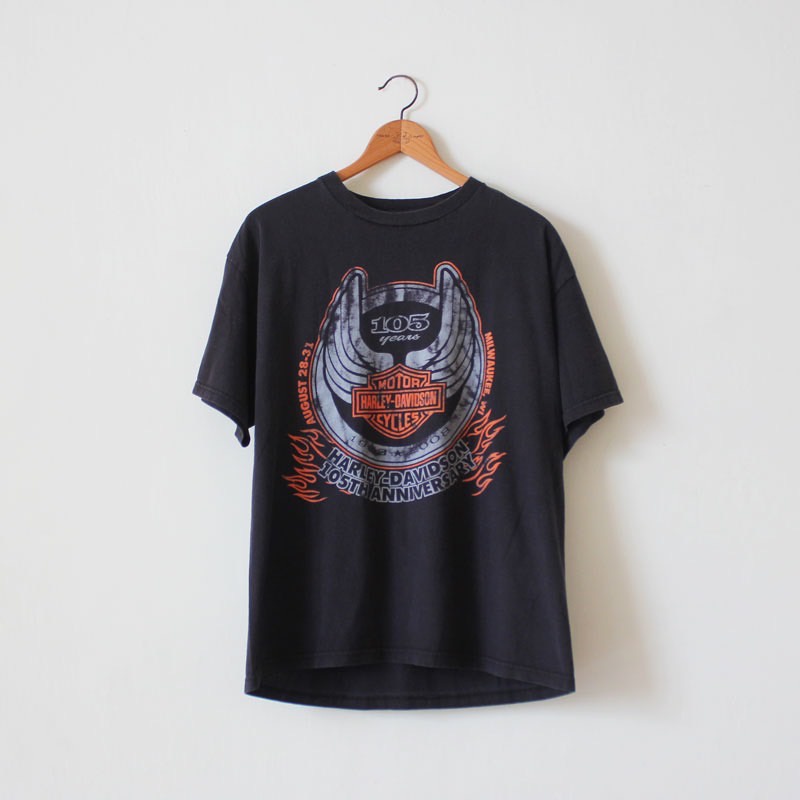 都市廢棄所 HARLEY DAVIDSON 哈雷 tee 復古踢恤 T-shirt Vintage 古著 黑色