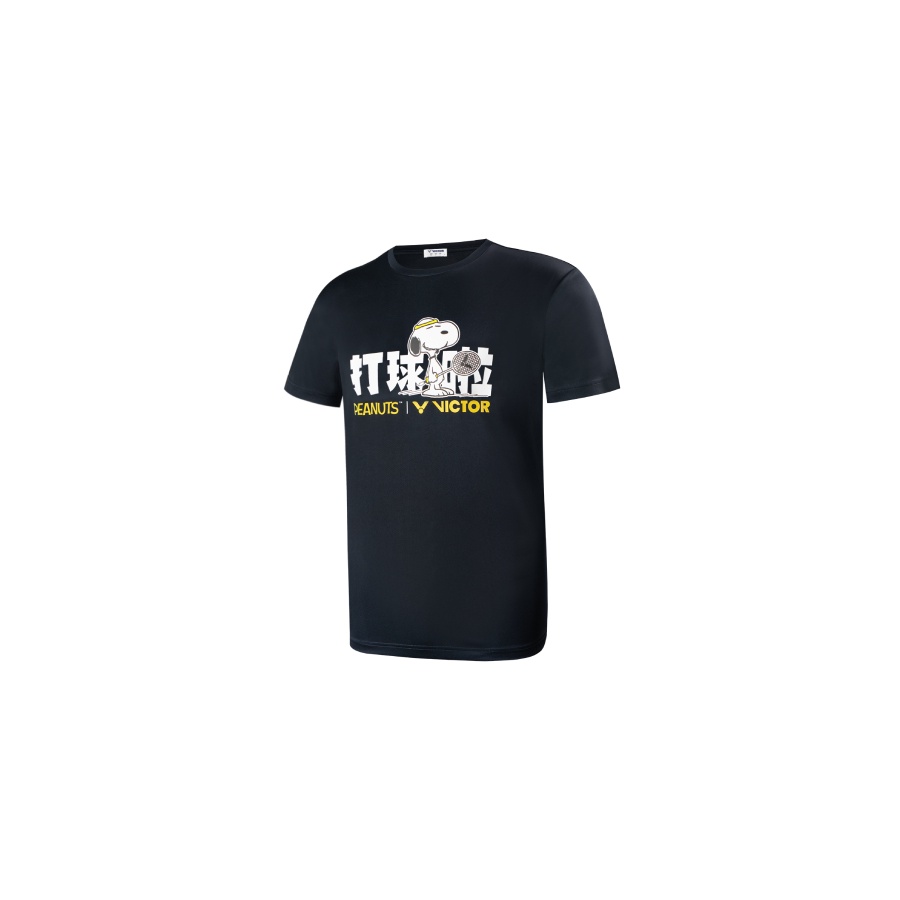 《奧神體育》勝利 VICTOR X PEANUTS SNOOPY 史努比 聯名T恤 運動上衣 黑色款 T-SNC