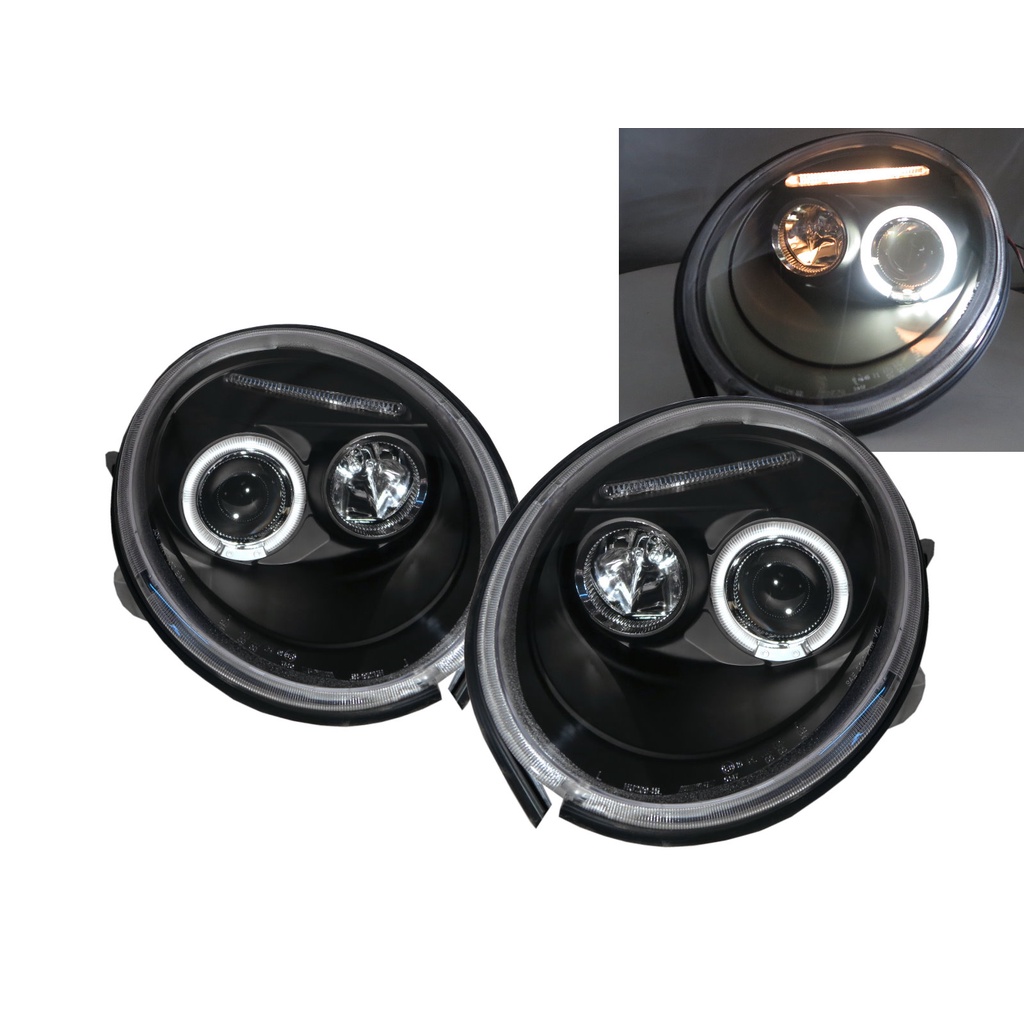 卡嗶車燈 適用 VW 福斯 Beetle NEW TURBO S 95-05 兩門車 LED魚眼 大燈