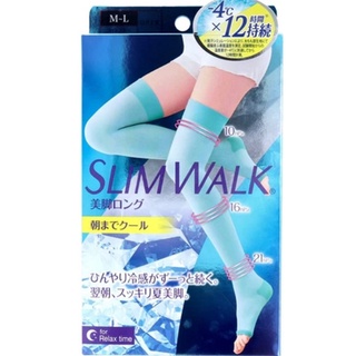 日本製造- SLIMWALK 階段壓力睡眠長襪 美腿褲 美腿襪 淡藍色