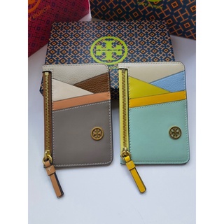 美國代購 100%正品 tory-burch TB 真皮 撞色拼接 超薄 卡包 零錢包 證件夾 附購證