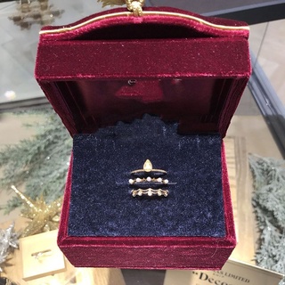 CEDONY | 輕奢訂製黃水晶三層疊戴蕾絲戒指 日本品牌ete同款 經典再現 | 戒指