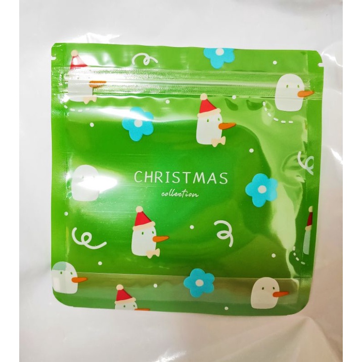 綠色聖誕鵝鵝 糖果夾鍊袋 禮品袋