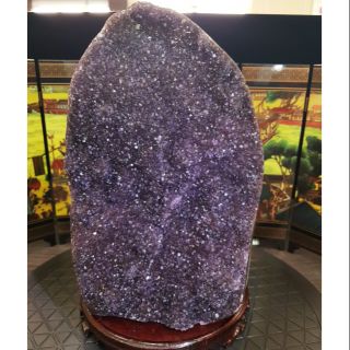招財 水晶 紫水晶 晶鎮 烏拉圭 霸氣近5公斤 頂級紫到黑 漂亮 桌上型 招財 晶洞 晶片 開運 風水 能量 寶石