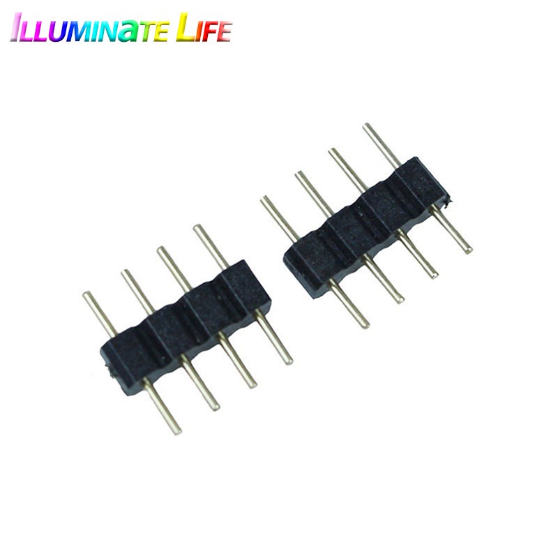 A + E 2pcs / lot Led 連接器適配器 4Pin 針公型雙 4 針 RGB 連接器, 用於 RGB Le