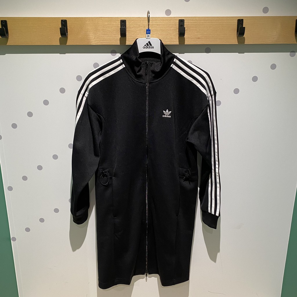 【R-MAN】 Adidas Adicolor Jacket 長版 外套 夾克 黑色 三線 GN2793