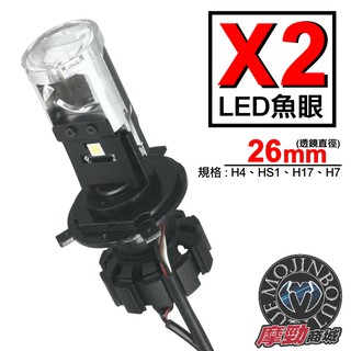 【 LED魚眼 匠心 LED大燈 X2 mini魚眼大燈 】臺灣製造MIT H4 H7 HS1 H17 汽車 機車