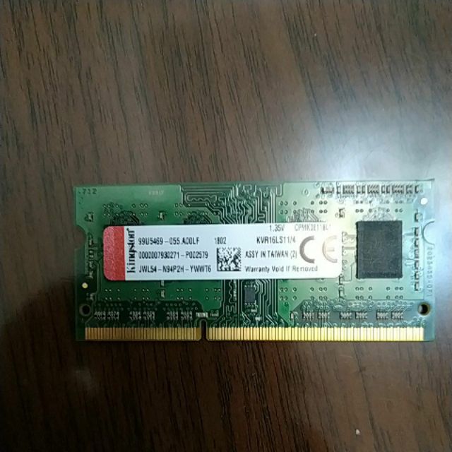 筆電拆下  ram 金士頓 DDR3L 4g 1600 低電壓