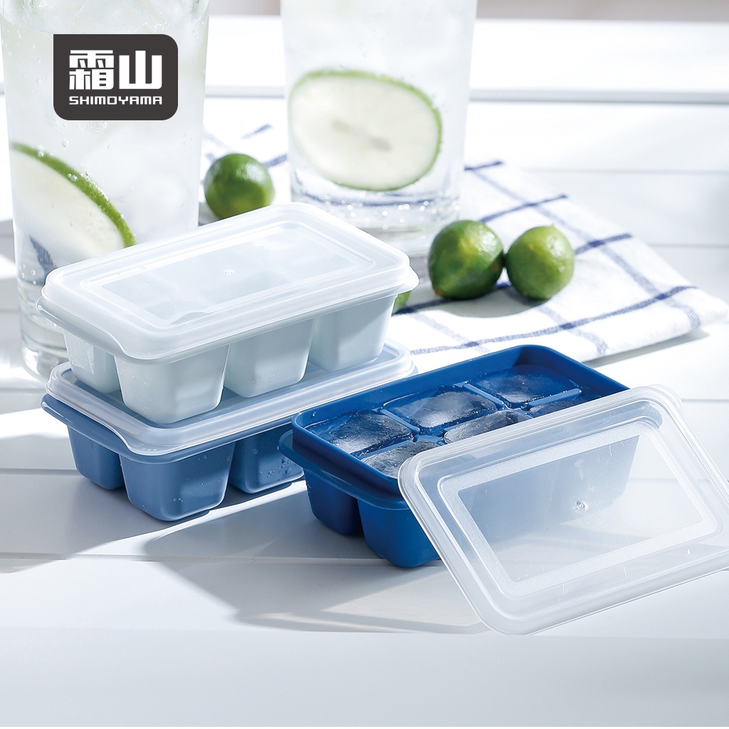 【日本霜山】六格帶蓋製冰盒 1組3入 6小格 密封帶蓋製冰盒 冰箱神器 迷你帶蓋 凍冰塊模具