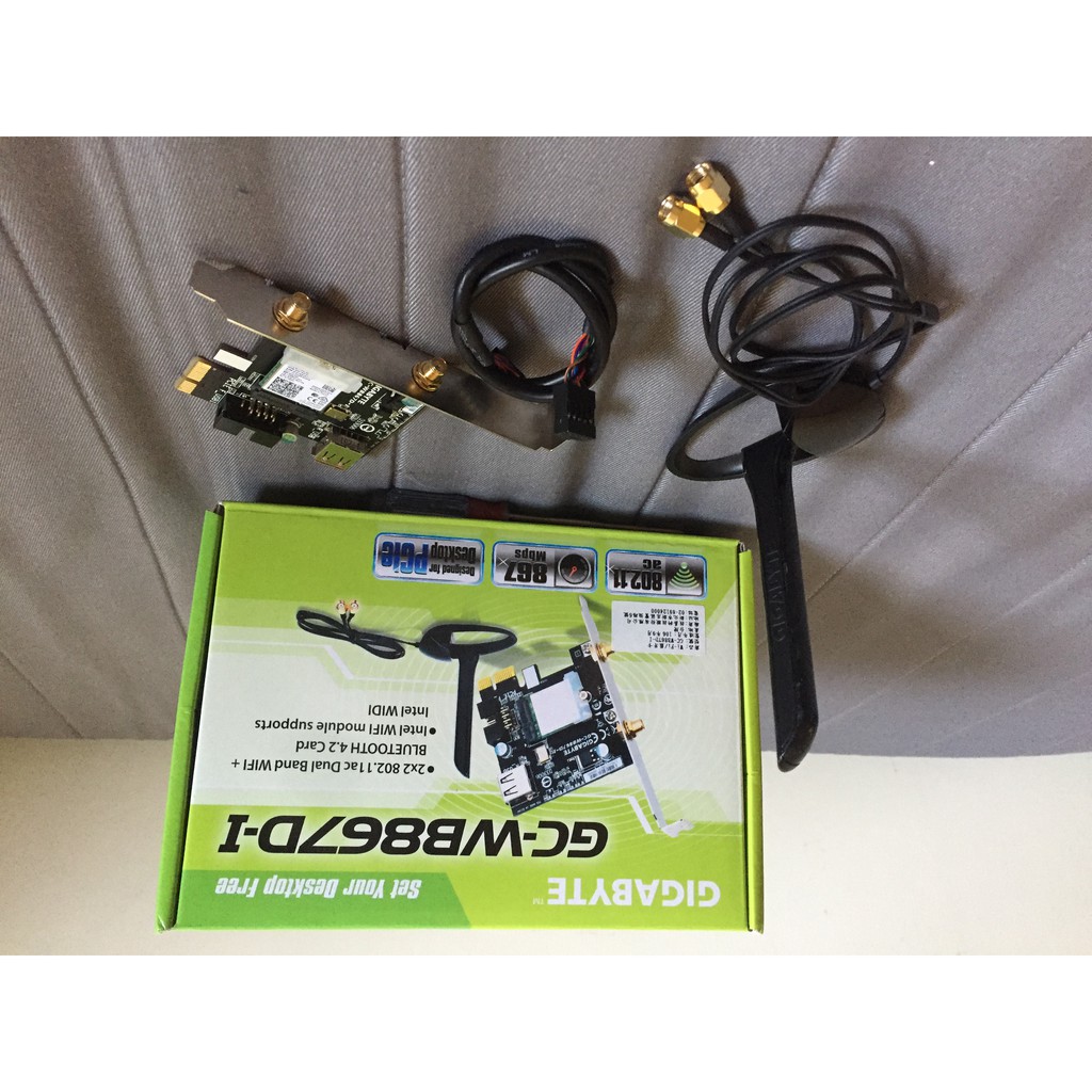GIGABYTE 技嘉 GC-WB867D-I 802.11ac 雙頻無線網路卡＋藍芽卡(二手 極新)