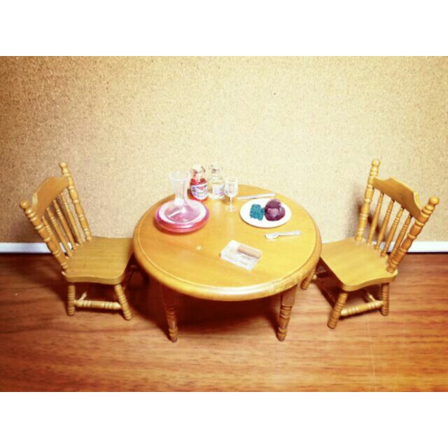 日本購回 職人手作 絕版品  仿真木質傢俱  歐式桌椅 DIY 娃娃屋 袖珍