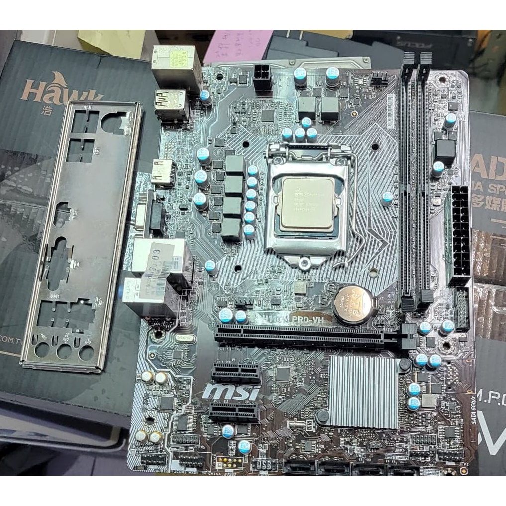 故障品 MSI微星 H110M PRO-VH 故障G4400 僅有主機板+CPU+檔板 無其他配件 750元