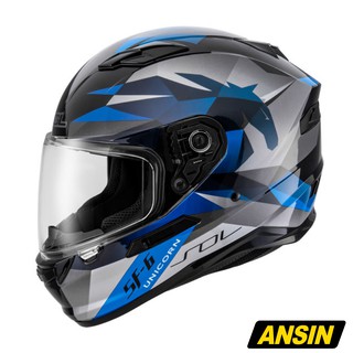 SOL 安全帽 SF-6 獨角獸 黑/藍 內藏式墨鏡 全罩 CNS加強型 SF6 | 安信商城