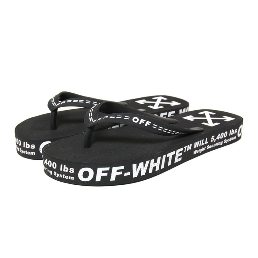 [FLOMMARKET] Off-White flip flops 夾腳拖鞋 工業字體 黑色