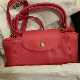 [皮米雅] 全新正品 Longchamp 小羊皮折疊手提肩背包 短把 中包 42*28*17cm