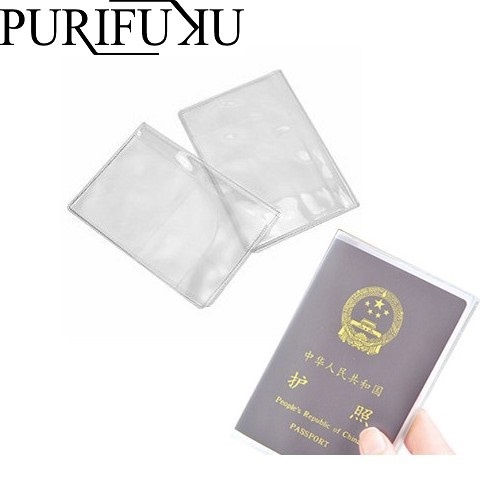 Purifuku 護照書套透明塑料護照封面收納袋