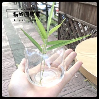 🐈現貨🏡【小清新喵頭來種草吧】貓頭 玻璃 花瓶 簡約 透明 可養魚 水培 裝飾 盆栽