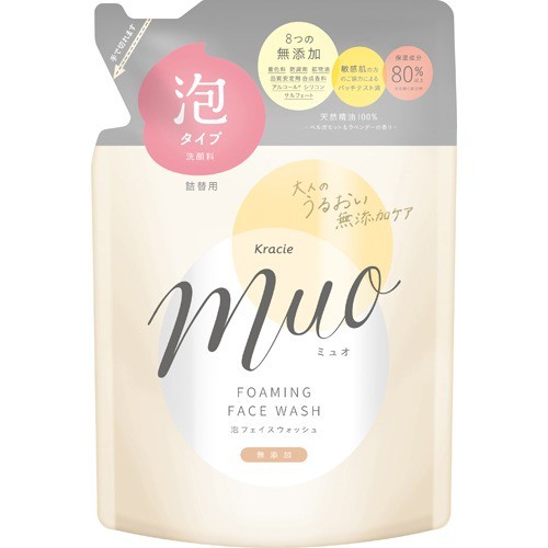 日本Kracie muo 無添加保濕泡洗顏補充包-180ml
