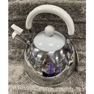 2.5L 現貨 日本製 Yoshikawa吉川白色18-8不銹鋼 鋼笛壺 不鏽鋼笛音壺 熱水壺 壺