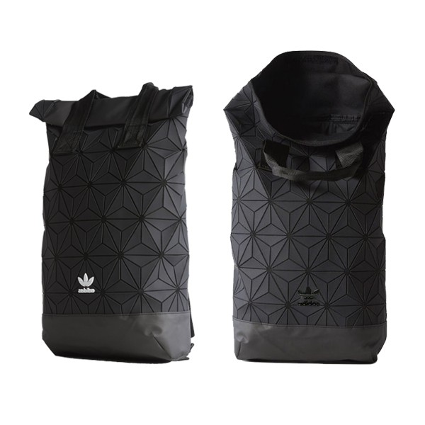 IMPACT Adidas BP ROLL TOP 3D 黑 白 三葉草 立體格紋 後背包 雙背帶 男女可 DH0100