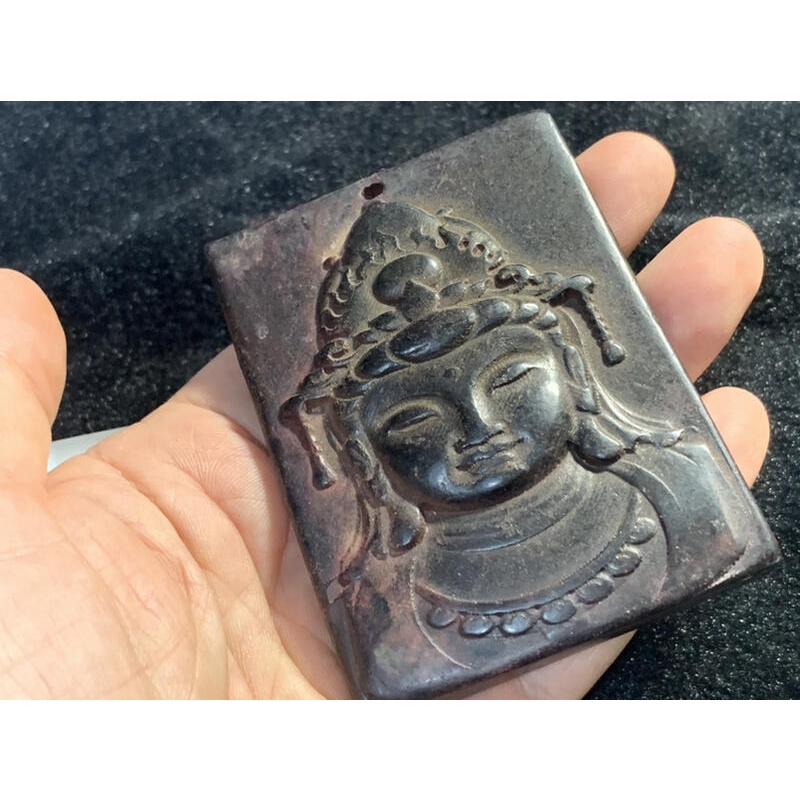 7935西藏鐵隕石老件法器隕石鐵殞石鐵運石非新品老件運氣增強之石運氣之石觀音頭觀世音菩薩