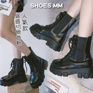 鞋妹妹💗百搭風格切爾西戰鬥靴『臺灣現貨快速出貨』馬丁靴 軍靴 套腳 側鬆緊帶 英倫風 軍風 中筒靴 短靴 厚底增高671