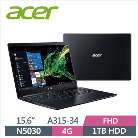 ☆JP★ ACER Aspire3 A315-34-P3G4 黑 N5030/1TB HDD 超值文書機