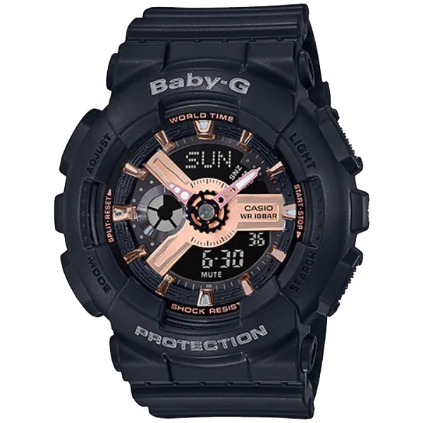 CASIO(卡西歐) Baby-G BA-110 BA-110RG-1A(BA-110RG-1ADR)雙顯防水女錶