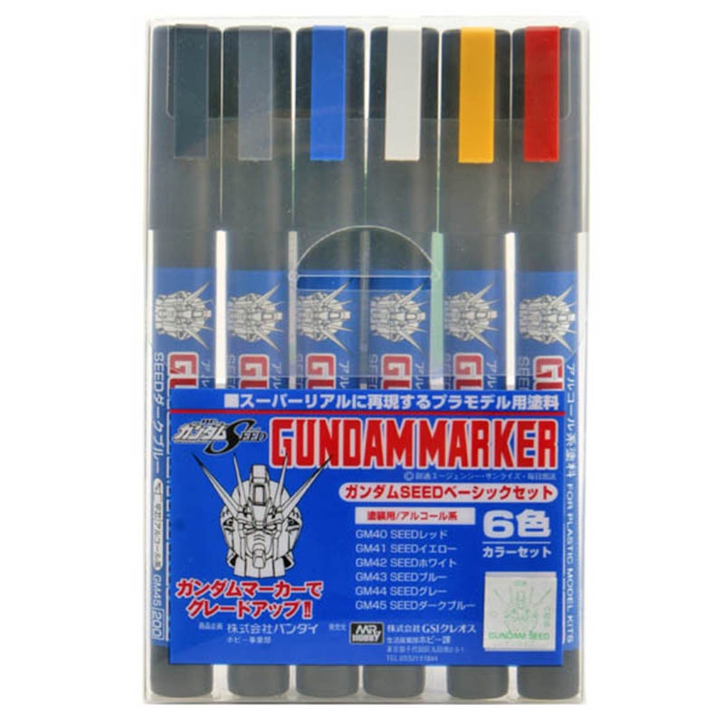 【模型工具】鋼彈筆 日本GSI郡氏 鋼彈專用油性麥克筆 SEED套筆6色組 GMS-109