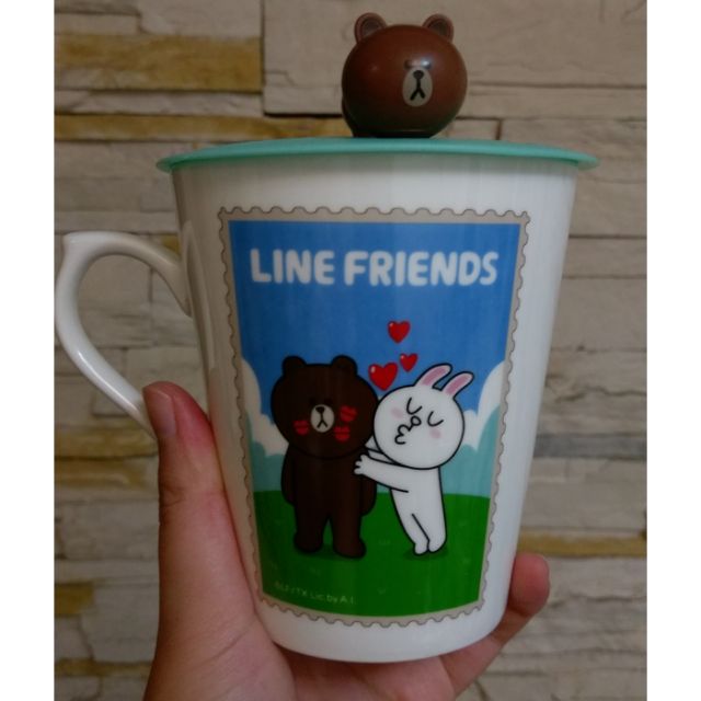 Line Friends 可收納攪拌棒馬克杯杯蓋組