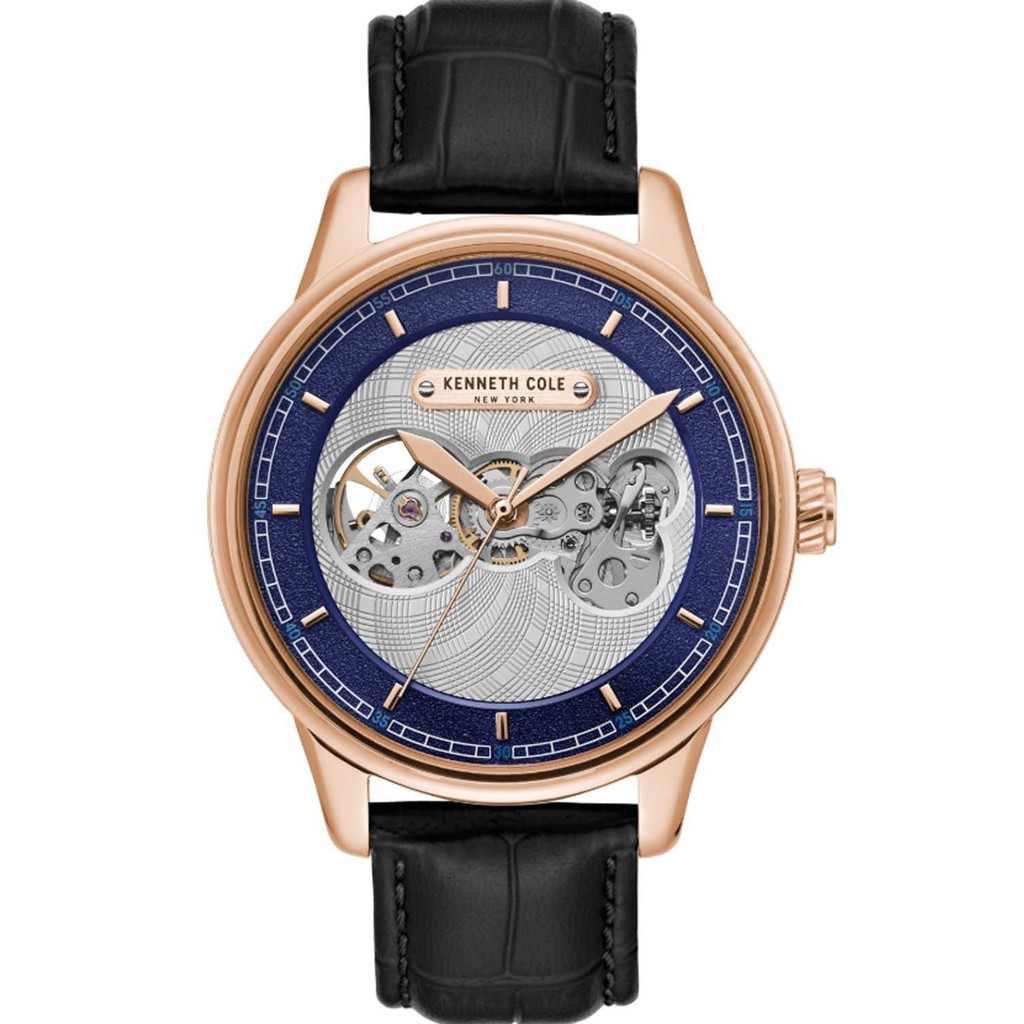 KENNETH COLE 紐約設計精品錶 KC51020002 鏤空設計機械錶真皮錶帶 玫瑰金錶殼 原廠公司貨 廠商直送