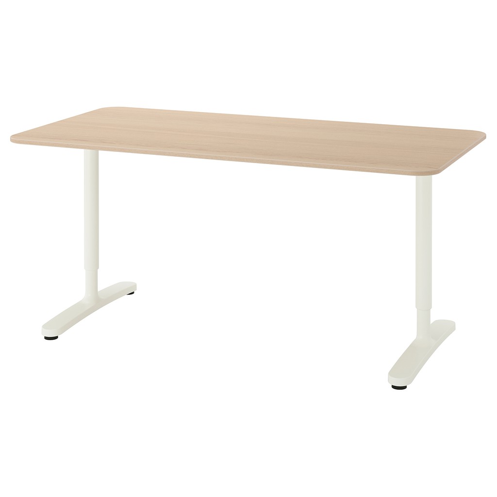 北歐工業IKEA宜家BEKANT書桌工作桌辦公桌/染白橡木/80x160/高度可調/二手八成新/原$5490特$3890