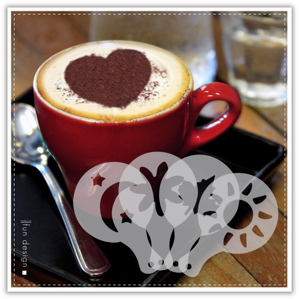 拉花模具16件組 花式咖啡模板 咖啡拉花造型模 糖粉篩 印花模 贈品禮品 B2834