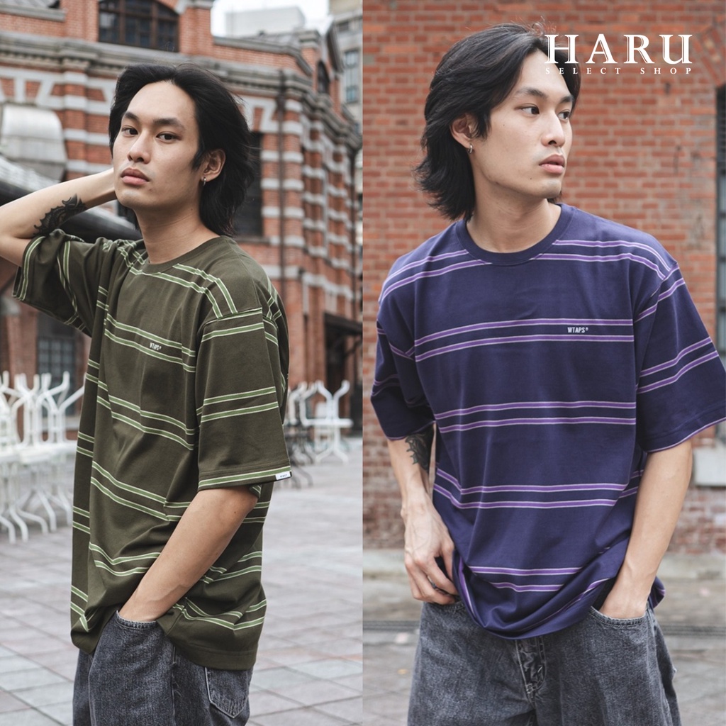 折扣現貨 WTAPS JAM 02 SS COTTON 刺繡 WTAPS LOGO 條紋 紫黑 橄欖綠 男短袖TEE 折扣現貨 WTAPS JAM 02 SS COTTON 刺繡 WTAPS LOGO 條紋 紫黑 橄欖綠 男短袖TEE