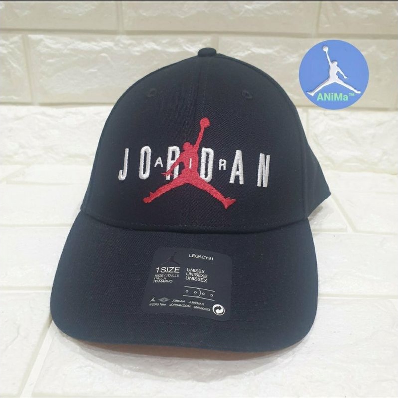 ANiMa™ NIKE AIR JORDAN LOGO 老帽 棒球帽 刺繡 休閒 黑 CK1248-010