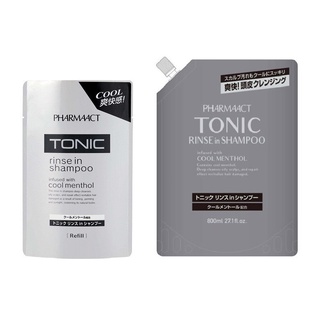 日本【熊野油脂】PharmaACT TONIC潤髮洗髮精 補充包 | 熊野 涼感 薄荷 清爽 夏天 順髮 防燥 潤絲精