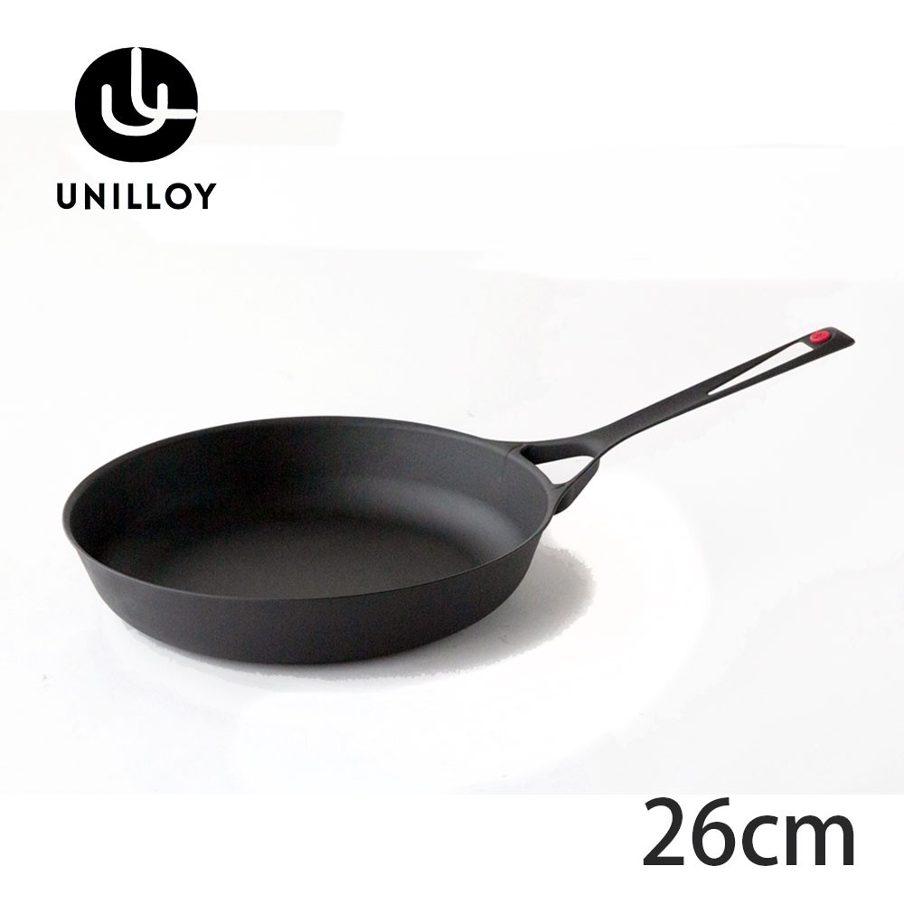 【Unilloy鑄鐵平底鍋】一體成型鑄鐵鍋26cm(附台製鍋蓋) 三条鑄工所 平底鍋UF262