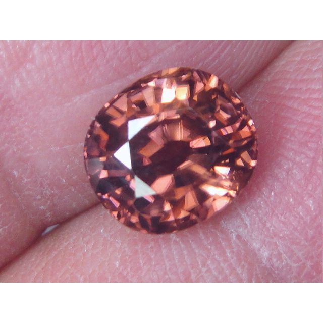 3 93ct天然vvs無燒橢圓形紅棕色鋯石 風信子石 Zircon 蝦皮購物