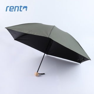 【rento】日式超輕黑膠蝴蝶晴雨傘 松葉綠 素色 百搭 中性 晴雨兩用 碳纖 超輕