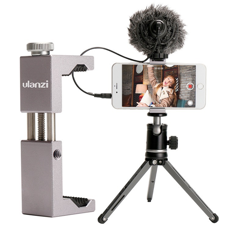 【全新現貨】 Ulanzi ST-02S 鈦色帶熱靴口金屬手機夾 手機攝影攝像三腳架 支架