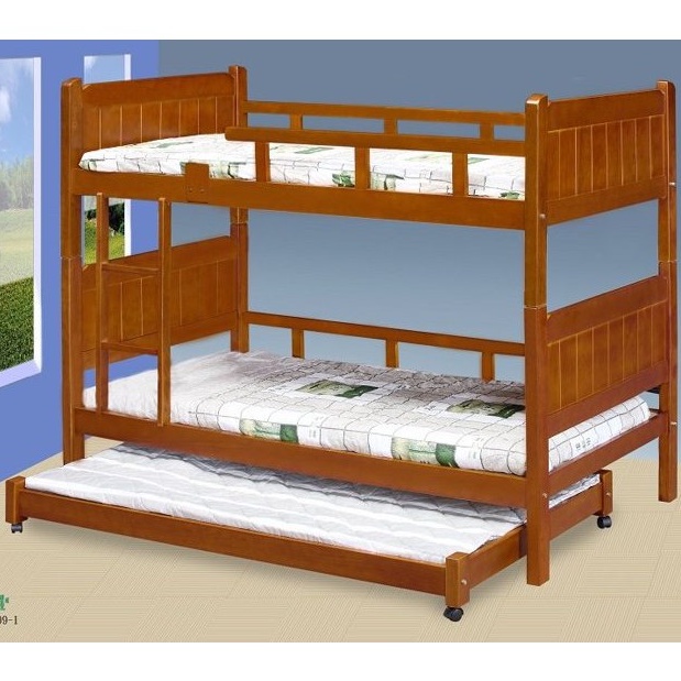 【全台家具】GS-21 如意實木 柚木 單人3.5尺雙層床(含子床) 上下舖 (可拆售) 台灣製造