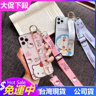 花瓣女神&Kitty腕帶三星Note20 Note10手機殼C7 C9pro多啦A夢Note9 Note8掛繩A7 A9