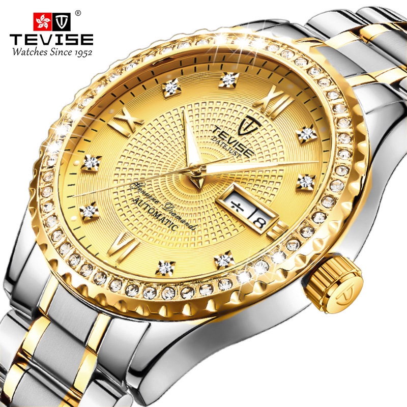 【特威斯官方直營】瑞士TEVISE特威斯石英手錶新款防水時尚男士手錶全商務手錶T807B