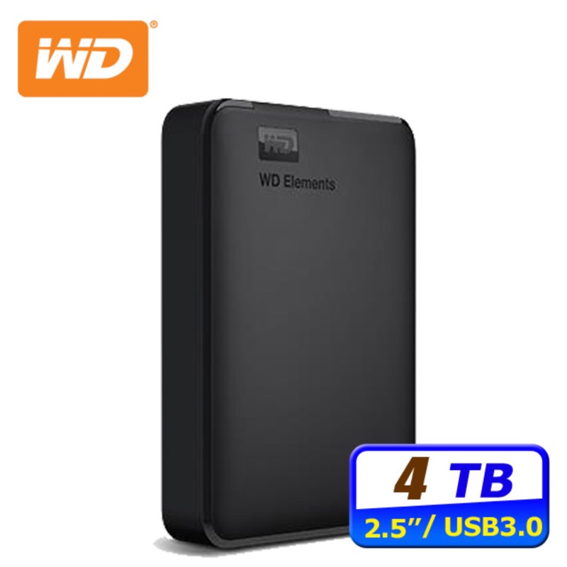 WD Elements 4TB 2.5吋行動硬碟(WDBU6Y0040BBK-WESN) 保固至2021/3/6